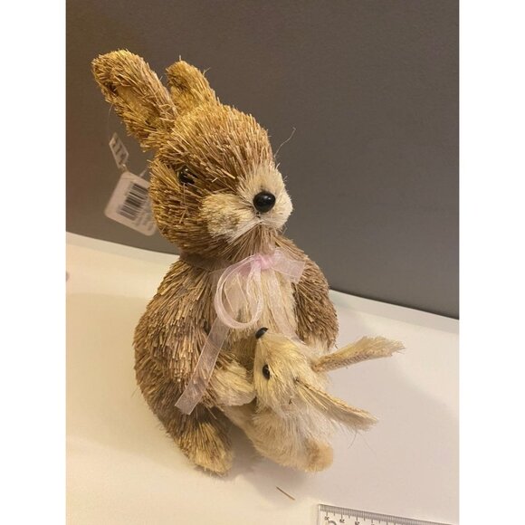 Ashland Straw Bunny Mom & Baby 9" - Picture 2 of 12